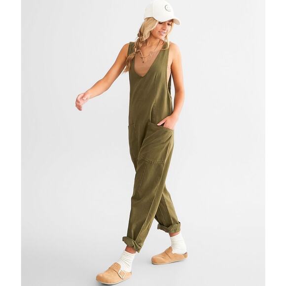 Free People Pants - Free People We The Free High Roller Jumpsuit Green Size Small